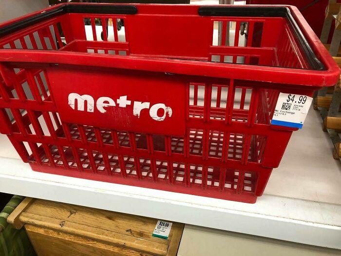 We’ve Entered The Apocalypse... Value Village Is Now Selling The Shopping Baskets Of Other Stores. We’ve Seen Pennies, Tim Hortons Lids, Caskets, Rocks, Empty Beer Bottles, Junks Of Wood, Empty Chocolate Containers & Pizza Boxes... What’s Next... Cigarette Butts?