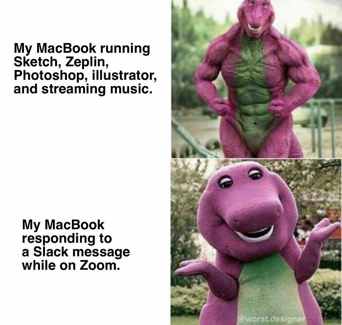 Fan Just Blowing Nonstop
-
-
follow @worst.designer For More Design No No’s.
-
-
-
#design #slack #sketch #photoshop #meme #barney #spotify #zeplin #dumb #apple #mac