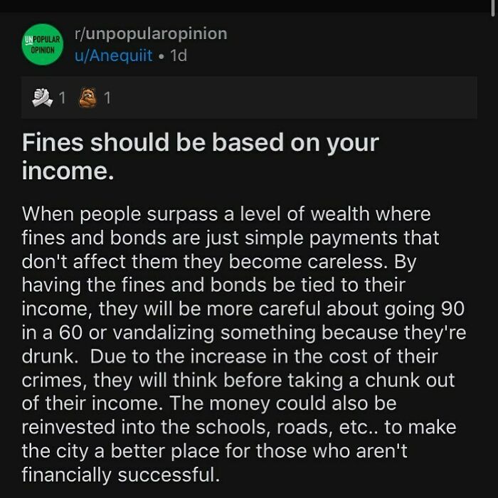 What Are Your Thoughts On Fines ?