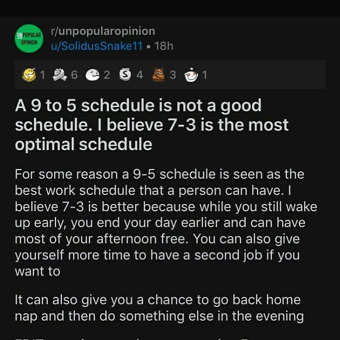 Would You Prefer This Schedule Over The Usual ?