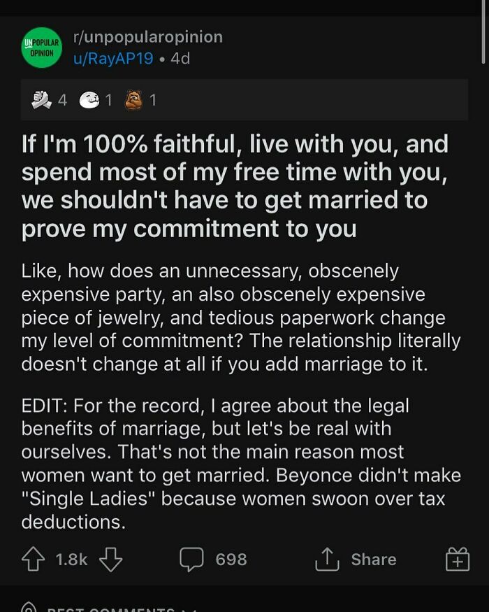 What Ate Your Thoughts On Marriage ?