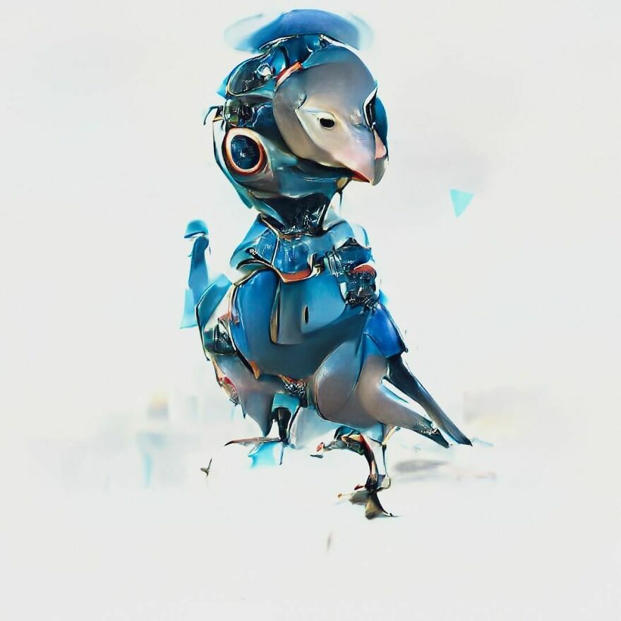 Funny Blue Metallic Bird