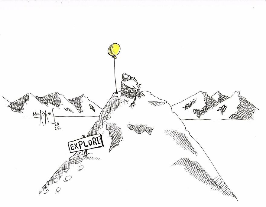 I Create Daily Drawings With Messages Of Positivity For A Wholesome And Curious Character