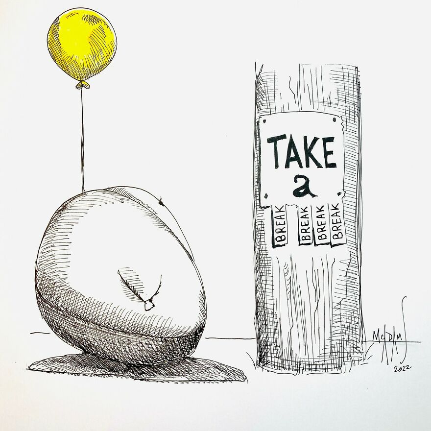 I Create Daily Drawings With Messages Of Positivity For A Wholesome And Curious Character