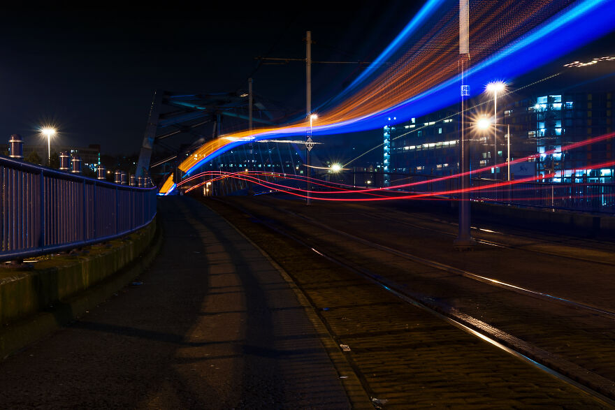 I Spent Months Taking Long Exposure Photographs Of Trams At Night So As To Turn Them Into Rivers Of Light.