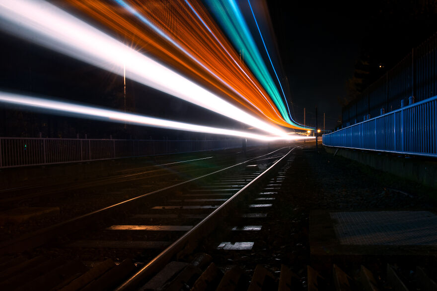 I Spent Months Taking Long Exposure Photographs Of Trams At Night So As To Turn Them Into Rivers Of Light.