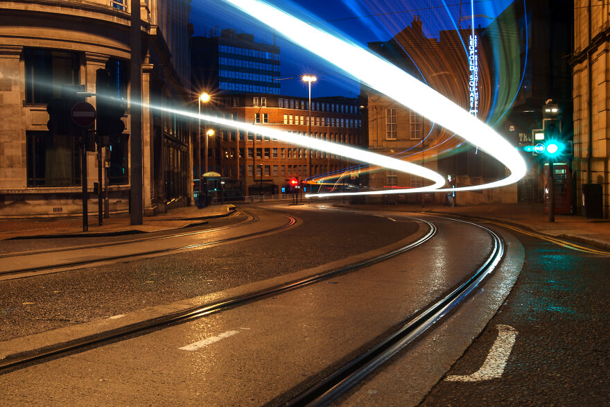 I Spent Months Taking Long Exposure Photographs Of Trams At Night So As To Turn Them Into Rivers Of Light.