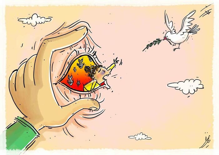 Iranian Artist Criticizes Society's Problems In Strong Illustrations