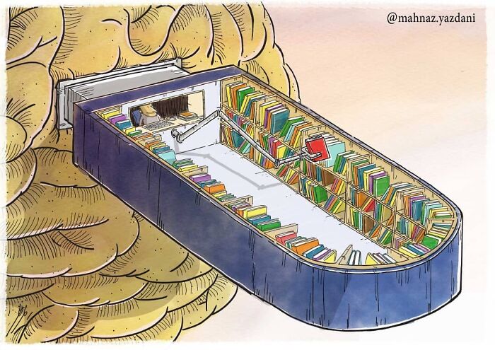 Iranian Artist Criticizes Society's Problems In Strong Illustrations