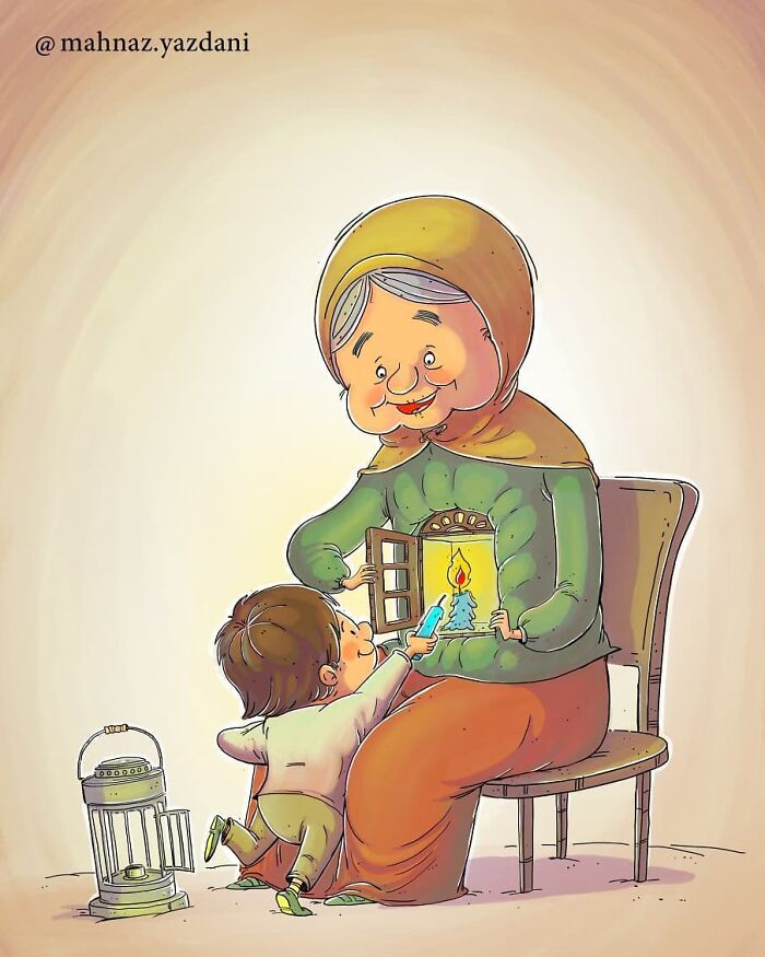 Iranian Artist Criticizes Society's Problems In Strong Illustrations