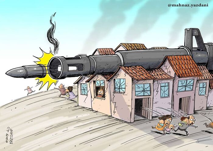 Iranian Artist Criticizes Society's Problems In Strong Illustrations