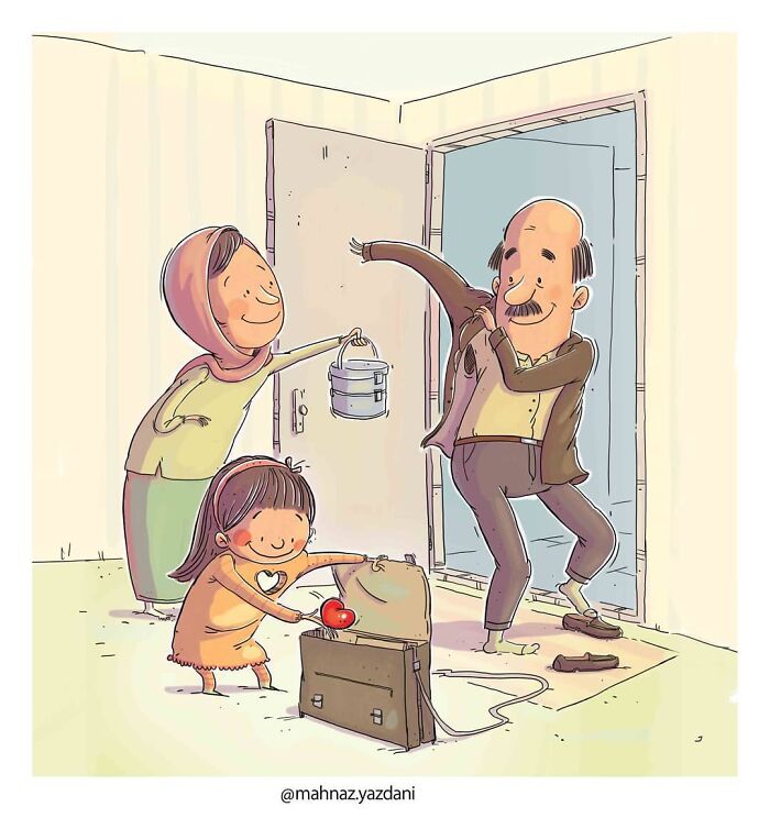 Iranian Artist Criticizes Society's Problems In Strong Illustrations