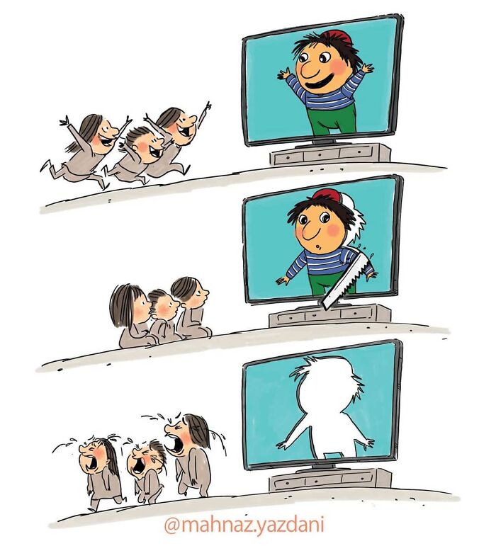 Iranian Artist Criticizes Society's Problems In Strong Illustrations