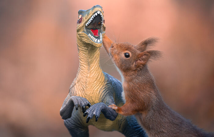 Squirrel Photographer Pays A Tribute To Steven Spielberg's Jurrasic Park
