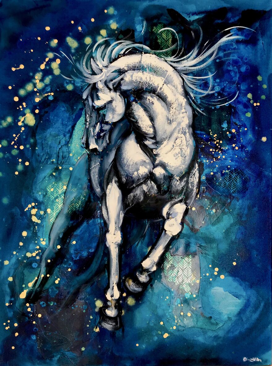 Emerging Artist Chases Her Dreams By Painting Wild Scenes Of Horses, Encourages You To Chase Your Dreams Too