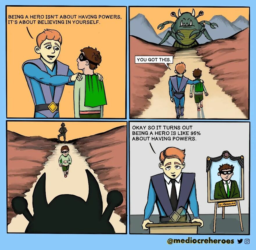 Meet "The Mediocre Superheroes", The Human Side Of Superheroes (22 Comics)