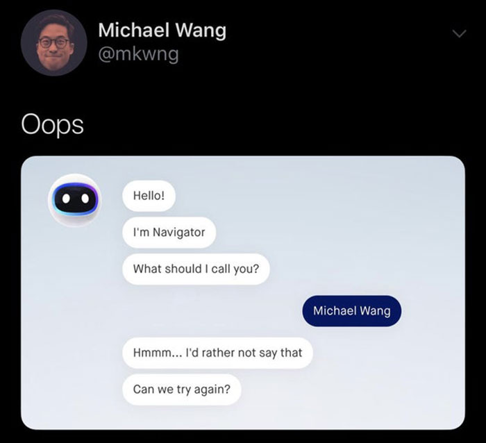 This Bot Refusing This Guy’s Actual Name