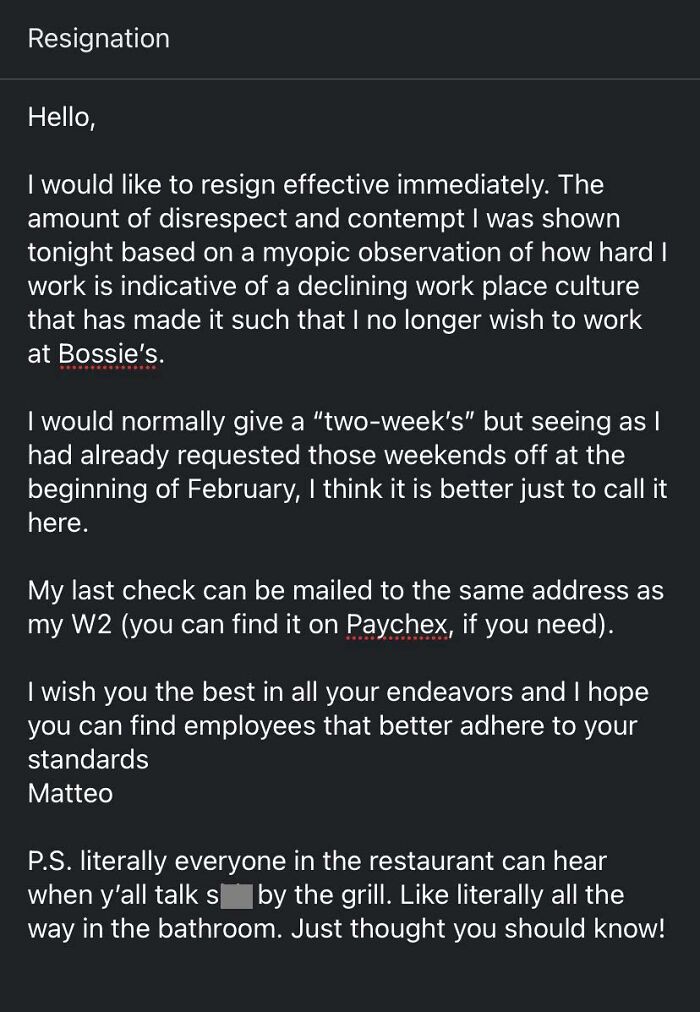 My Bosses Were Complaining About Me “Standing Around” Towards The End Of A 10hr Serving Shift