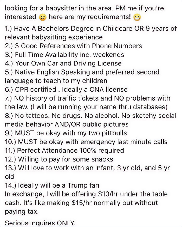 Trump Lovers Must Apply!