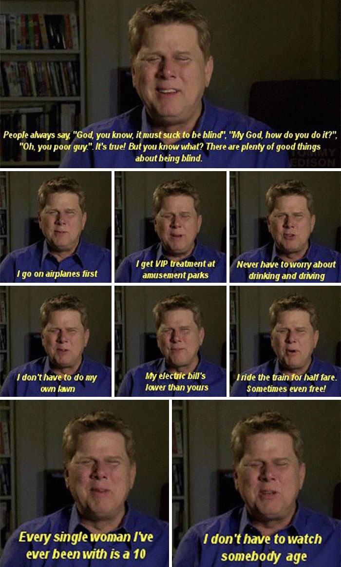 Blind Man Explains The Positive Things About Being Blind
