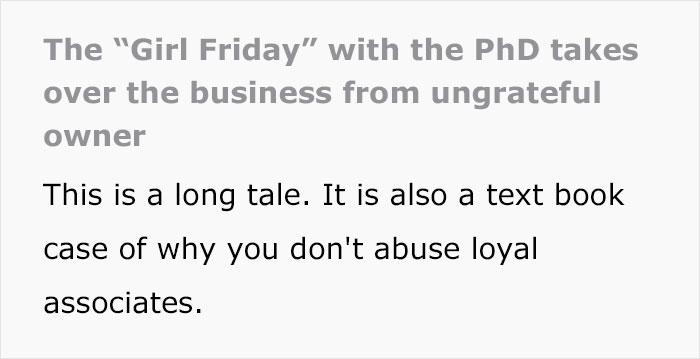 Woman Who Sacrificed A Lot For A Company Gets Tricked By The Boss, Leaves And Takes 90% Of The Business With Her