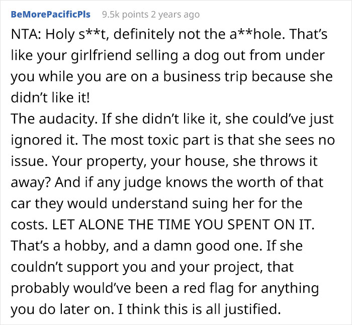 Girlfriend Dumps Boyfriend's Expensive Car Project At The Scrapyard, Ends Up Single With A Lawsuit