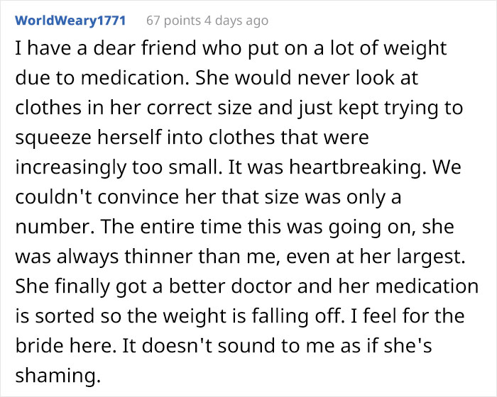 Bride Says She Wants To Drop Her Sister As A Bridesmaid Because She Won't Wear A Dress Her Size, Asks The Internet What To Do Bride Says She Wants To Drop Her Sister As A Bridesmaid Because She Won't Wear A Dress Her Size, Asks The Internet What To Do