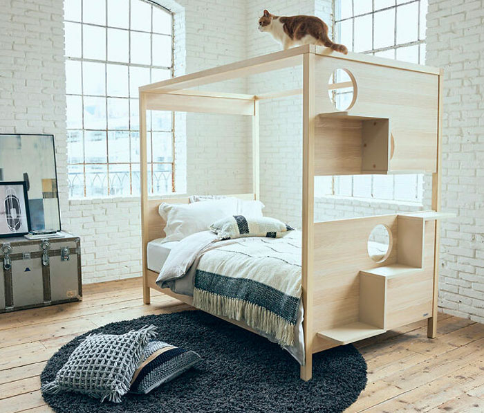 Unusual Furniture: This Interior Company Combined A Bed With A Cat Tower