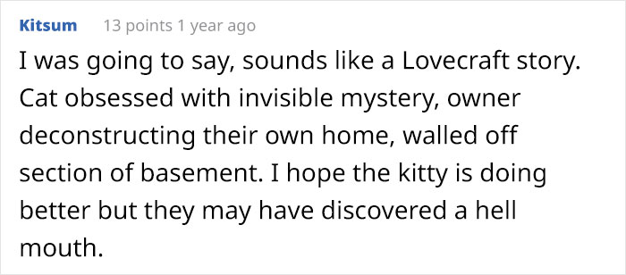 Guy Wonders What's Wrong With His Cat Who's Obsessed With A Single Wall In The House, Investigation Leads To Discovery Of A Hidden Basement Guy Wonders What's Wrong With His Cat Who's Obsessed With A Single Wall In The House, Investigation Leads To Discovery Of A Hidden Basement