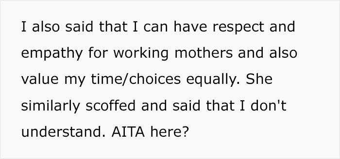 Childfree Woman Wonders If She&rsquo;s A Jerk For Standing By Her Principles And Making Her Coworker Miss Her Kid's Soccer Game
