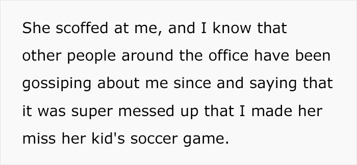 Childfree Woman Wonders If She&rsquo;s A Jerk For Standing By Her Principles And Making Her Coworker Miss Her Kid's Soccer Game