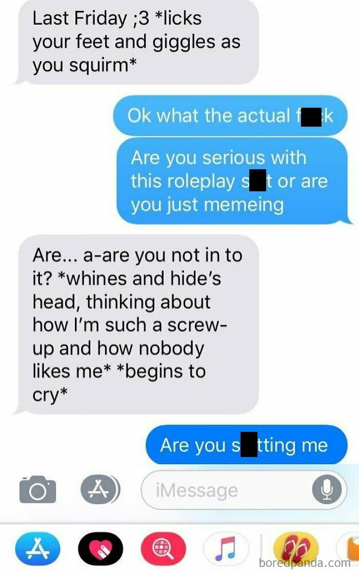 I Guess The Expected Reaction Was Supposed To Be: "Omg No Sry R U Ok Cutie? ;^;"