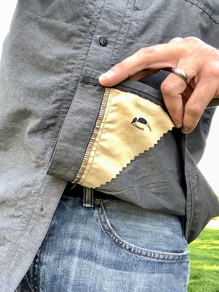 This Shirt Has A Piece Of Lens Cloth Sewn On The Inside For Your Glasses