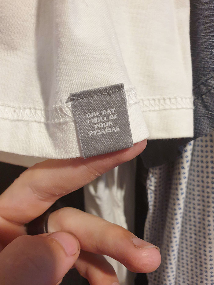 Tag On The Inside Of A Shirt I've Owned For A Few Years Now