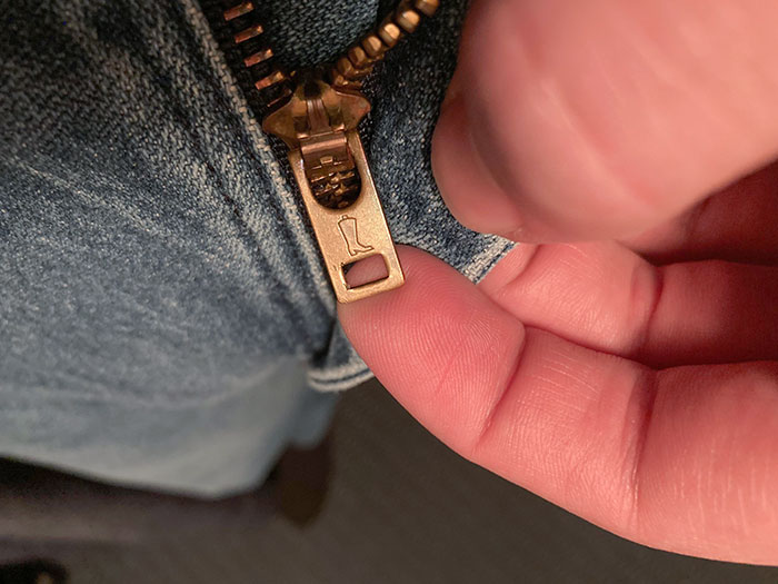 My Wrangler Cowboy Cut Jeans Have A Little Cowboy Boot On The Zipper