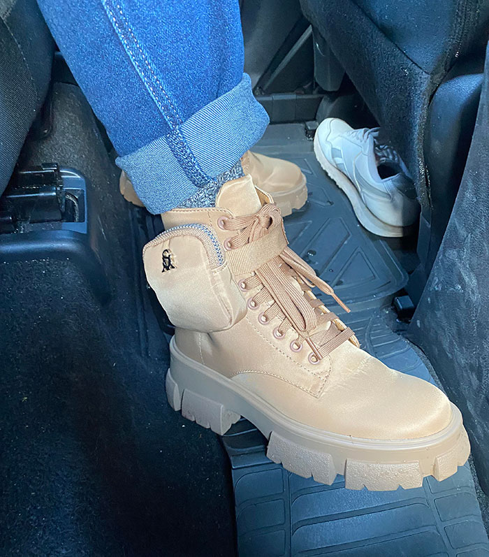 My Girlfriend’s Boots Have Tiny Bags Big Enough For One Chicken Nugget