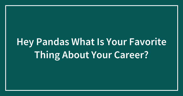 Hey Pandas, What Is Your Favorite Thing About Your Career? (Closed)