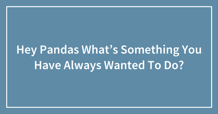 Hey Pandas What’s Something You Have Always Wanted To Do? (Closed)