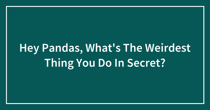 Hey Pandas, What’s The Weirdest Thing You Do In Secret? (Closed)