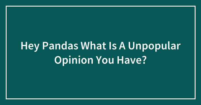 Hey Pandas What Is A Unpopular Opinion You Have? (Closed)