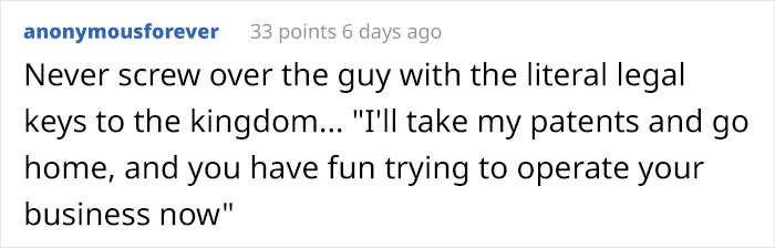 Employee Gets Fired By Greedy New Boss, Destroys The Business By Legally Stopping Production