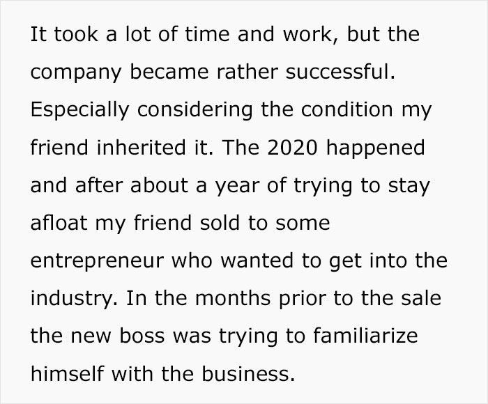 Employee Gets Fired By Greedy New Boss, Destroys The Business By Legally Stopping Production