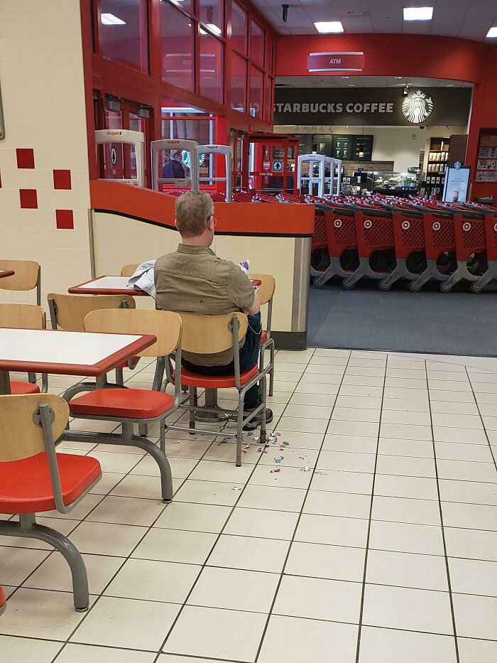 This Grown Man Throwing His Candy Wrappers For Me To Sweep Up During Work