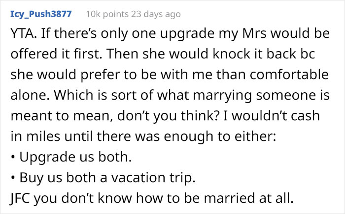 "She Thinks I Chose Business Class Over Her": Wife Is Upset After Husband Upgrades Only His Ticket For Their 12-Hour Flight