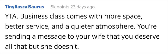 "She Thinks I Chose Business Class Over Her": Wife Is Upset After Husband Upgrades Only His Ticket For Their 12-Hour Flight