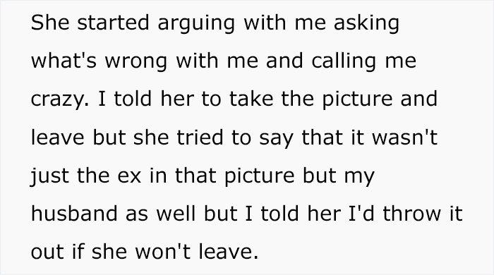 Woman Bans Mother-In-Law From Her House After She Hung A Framed Wedding Photo Of Her Son And His Ex-Wife