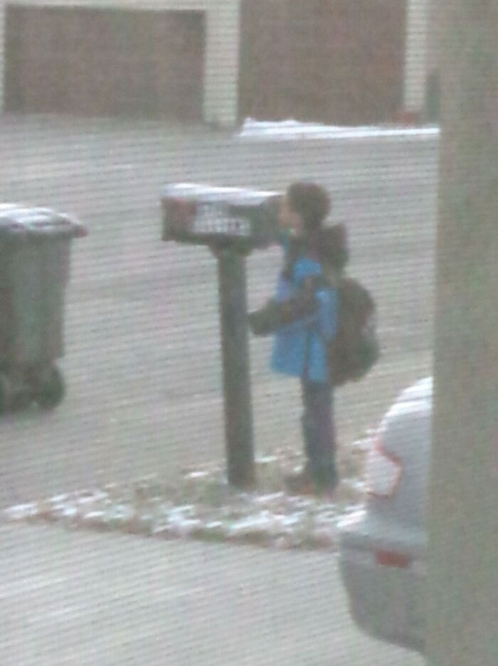 This Kid Is Licking My Mailbox