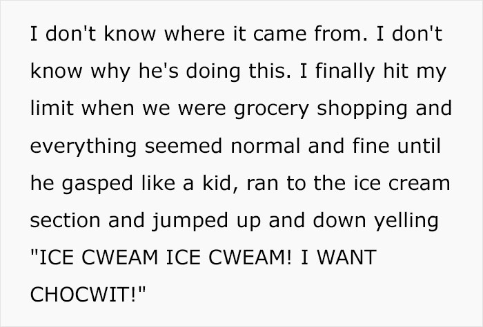 Wife Decides To Leave Husband After She Finds Out That He Kept Annoying Her With Baby Talk For Almost A Year Just To Win A Bet Wife Decides To Leave Husband After She Finds Out That He Kept Annoying Her With Baby Talk For Almost A Year Just To Win A Bet