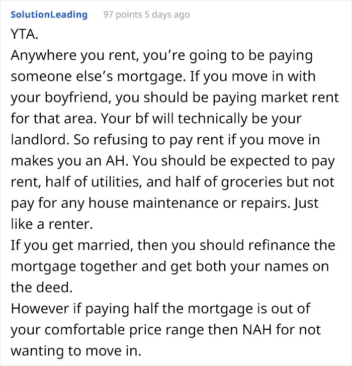 Guy Is Shocked At How Much His Girlfriend Earns, Wants Her To Pay Half Of His Mortgage After Moving In