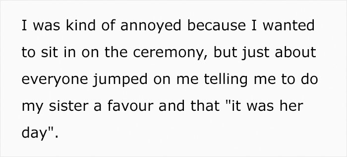 "She Said Someone Would Videotape It For Me": Man Walks Out Of His Sister's Wedding After Realizing He's There As A Babysitter And Not As A Guest